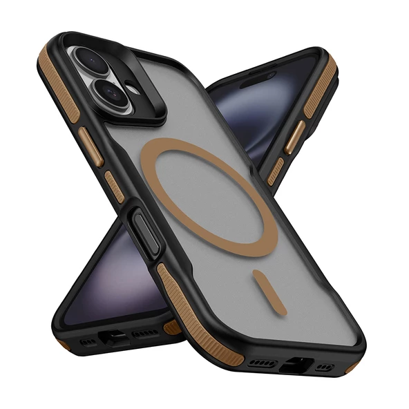Apple iPhone 16 Plus Kılıf M-safe Şarj Özellikli Renkli Kenar Airbag Şeritli Zore Lamer Kapak - 10