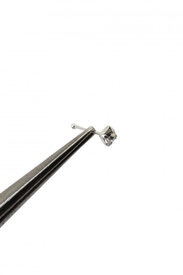 Tek Taşlı 925 Ayar El İşi Gümüş Kadın Burun Hızma - 7