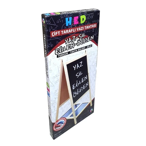 Hobi Eğitim Dünyası Kutulu Çift Taraflı Ayaklı Yazı Tahtası Ahşap / 45Cm X 105Cm / HED-243 - Resim 3