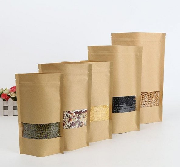DOYPACK KİLİTLİ KRAFT PENCERELİ 8,5 CM X 14,5 CM - 2