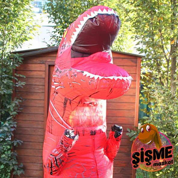 Oyuncak Şişme Dinozor Büyük Kırmızı - 3