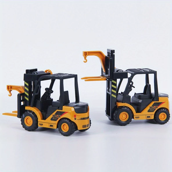 Farbu Sürtmeli Hareketli Kaldıraçlı Forklift 706-39, Sürtmeli Oyuncak İnşaat Arabası - 3