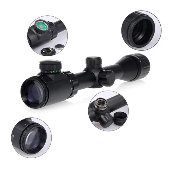 3-9X32Aoeg Çift Işık Kırmızı Yeşil Kaynaklı Dürbün - 4