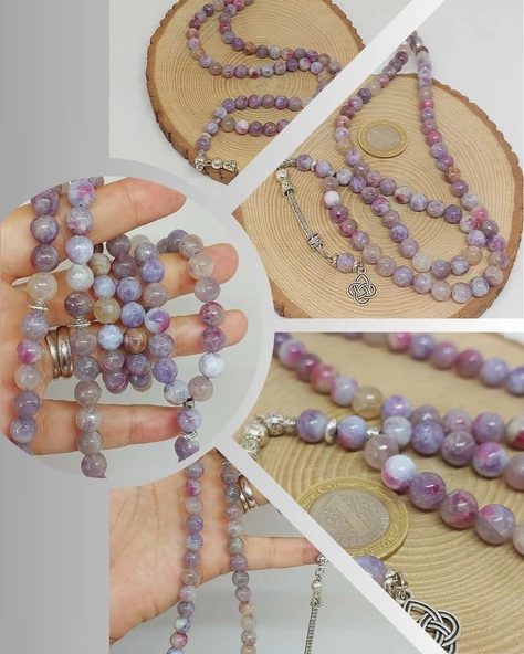 Turmalin Taşı Ebruli Renkler 99luk Tesbih 8mm (19445) ürün görseli