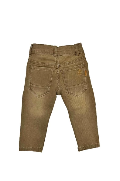 Erkek Bebek Likralı Bej Kot Pantolon bipamuk - 7