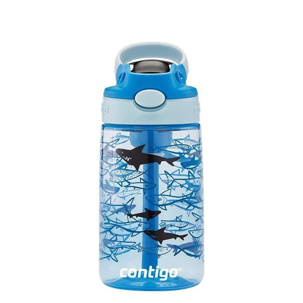 Contigo Gizmo Flip Pro Sharks Tritan Çocuk Suluğu 420ML - Açık Mavi - 2