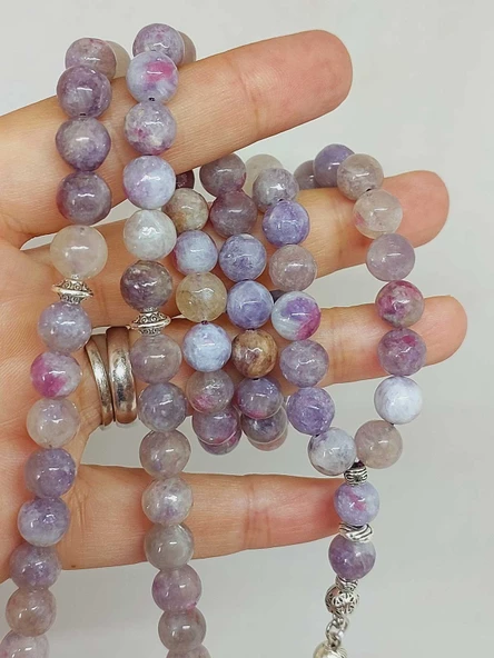 Turmalin Taşı Ebruli Renkler 99luk Tesbih 8mm (19445) - Resim 2