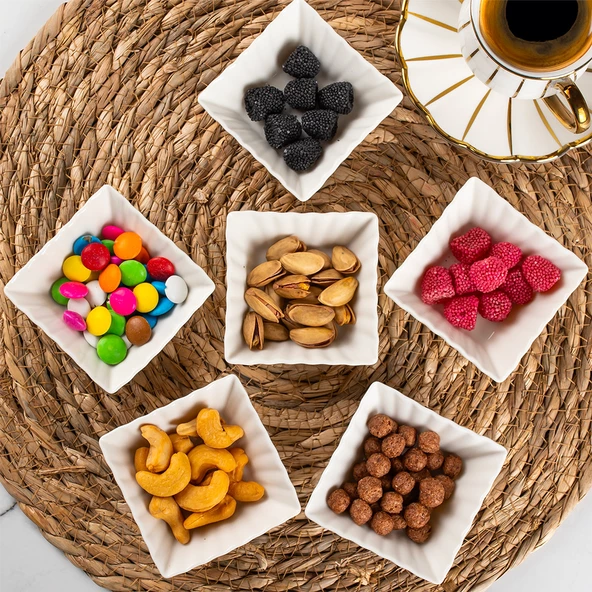 Porsima Bone 15690 6lı Sunumluk Kase Mini Çerezlik Şekerlik Reçellik Sosluk Çerezlik Kase Seti - Resim 2