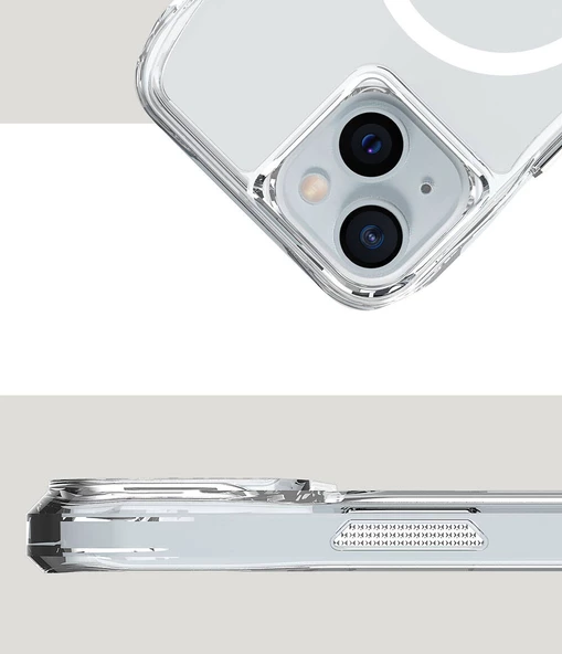 Apple iPhone 15 Kılıf M-safe Şarj Özellikli Airbagli Şeffaf Zore İncek Kapak - 5