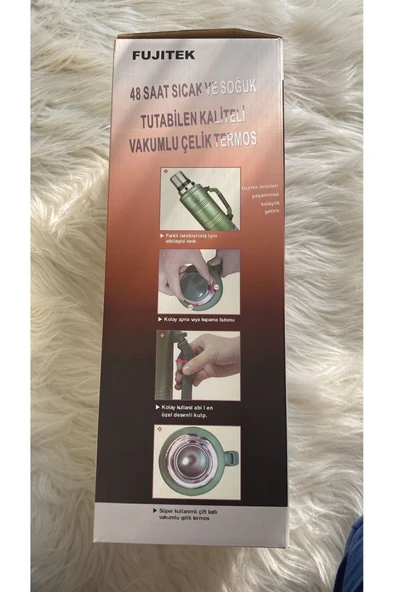 FUJITEK 2.2lt 48 Saat Sıcak ve Soğuk Tutabilen Vakumlu Çelik Termos - 5