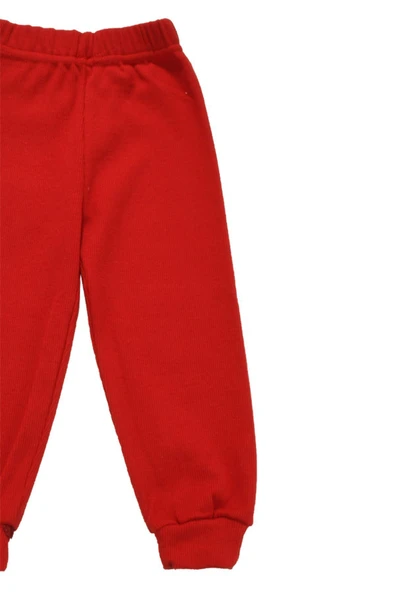 Panda Nakışlı Unisex Bebek Alt Kırmızı bipamuk - 8