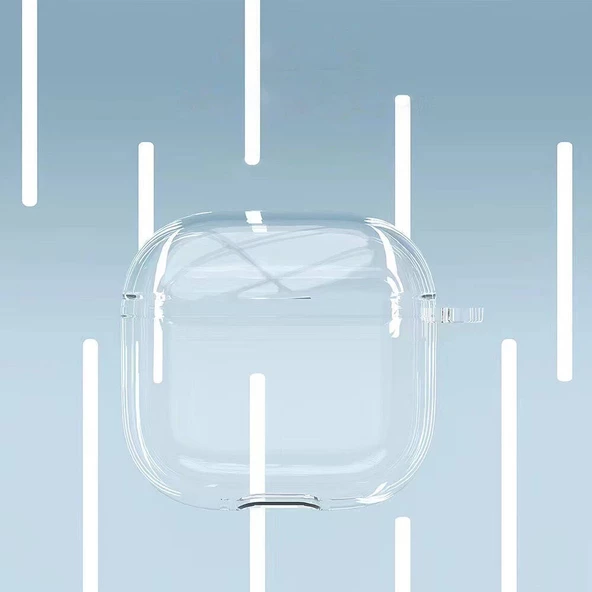 Apple Airpods 4. Nesil Uyumlu Kılıf Şeffaf Kristal Silikon Sert PC Şeffaf Kılıf 14 - 4
