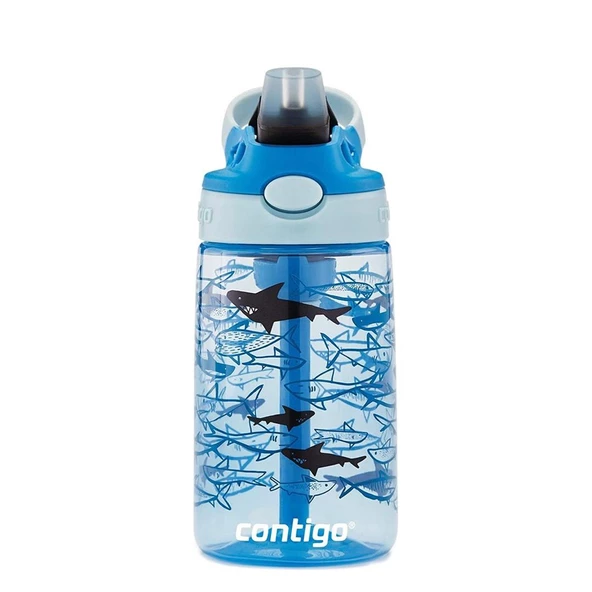 Contigo Gizmo Flip Pro Sharks Tritan Çocuk Suluğu 420ML - Açık Mavi