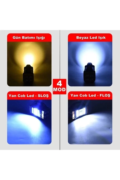 V-2678 Uzun Menzilli Solar Panelli 25W Powerbank+usb Çıkış 4 Mod lu Ultra Güçlü Ledli Şarjlı Fener Işıldak - 3