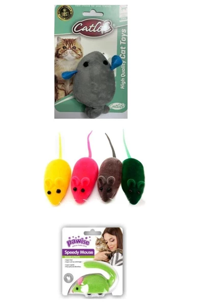 Titreşimli Kedi Oyuncağı Fare 8 Cm Ve Kedi Oyuncağı Fare Seti