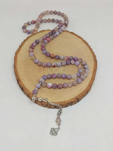 Turmalin Taşı Ebruli Renkler 99luk Tesbih 8mm (19445) - Resim 4