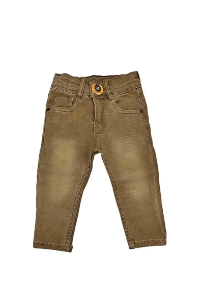 Erkek Bebek Likralı Bej Kot Pantolon bipamuk - 5