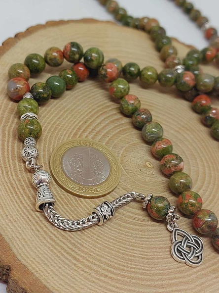 Unakit Taşı 99luk Tesbih 8mm (4356) - Resim 3