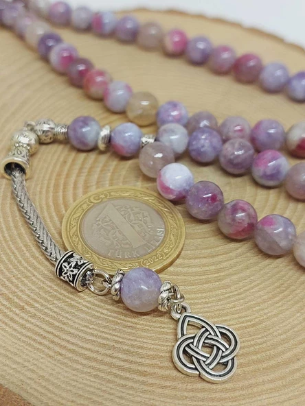 Turmalin Taşı Ebruli Renkler 99luk Tesbih 8mm (19445) - Resim 3