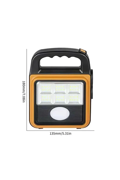 V-8020 Ultra Güçlü Solar Güneş Panelli Şarjlı Masa Kamp Lambası El Feneri Powerbank+usb Çıkış 4 Mod - 4