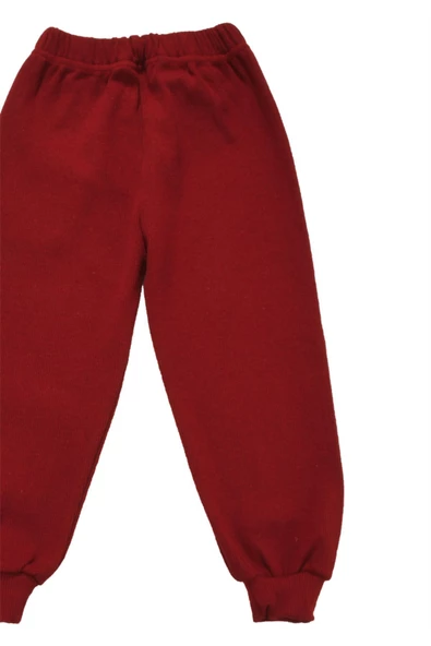 Panda Nakışlı Unisex Bebek Alt Bordo bipamuk - 8
