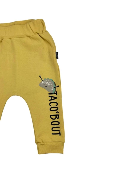 Taco Yazılı Desenli Unisex Bebek Pamuklu Alt bipamuk - 4