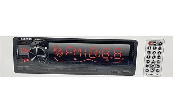 Everton RT-3024 ÇİFT USB'li USB-SD-FM-AUX- Bluetooth Oto Teyp 4x60 Watt