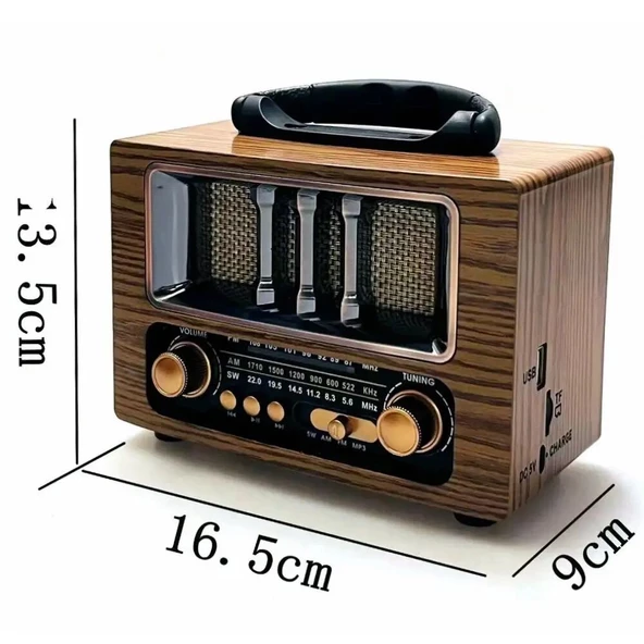 Everton RT-731 Bluetooth, Nostalji , FM/AM/SW 3 Band Radyo ,usb, sd mp3 player - 2
