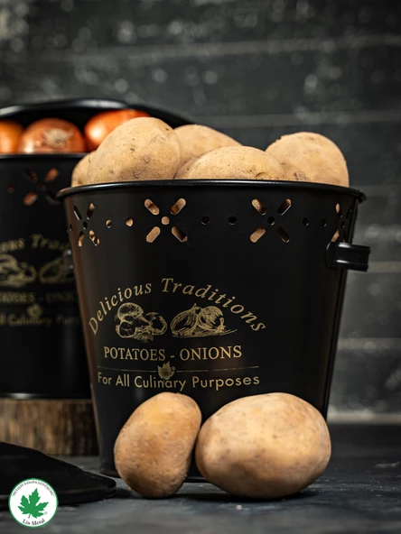 Lüx Metal Patates Soğanlık Kovası Sebze Saklama Kabı - Resim 10