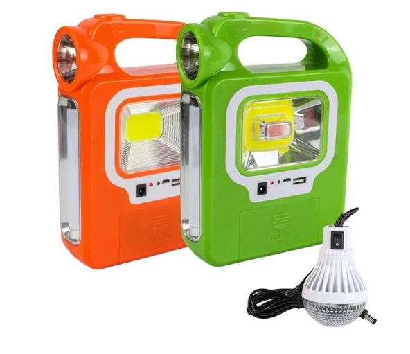 Or-6399 Solar Güneş Panelli 1 Led Ampullü Usb Çıkışlı Powerbank Solar El Feneri Işıldak Kamp Lambası - 2