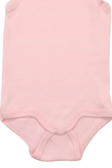 Rikralı Dantelli Çıtçıtlı Body Pembe bipamuk - 5