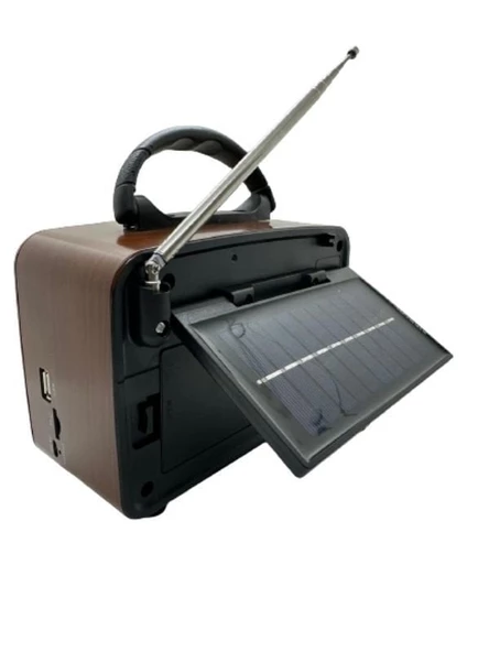 Everton RT-826 Orta Boy Solar Güneş Enerjili Bluetooth, Nostalji , FM/AM/SW 3 Band Radyo ,usb, sd ,Aux mp3 player - 3