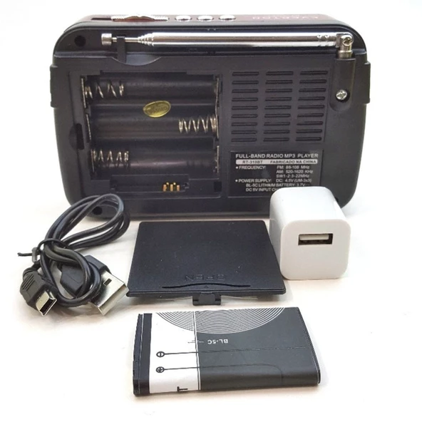 RT-310BT Everton Bluetoothlu Müzik Kutusu,3 Band radyo, usb, sd, Mp3 player - 3