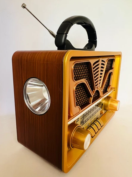 Everton RT-811 Bluetooth Nostalji ,Şarjlı 3 Band Radyo ,usb, sd ,Aux, mp3 Ortaboy Fenerli Müzik Kutusu - 3