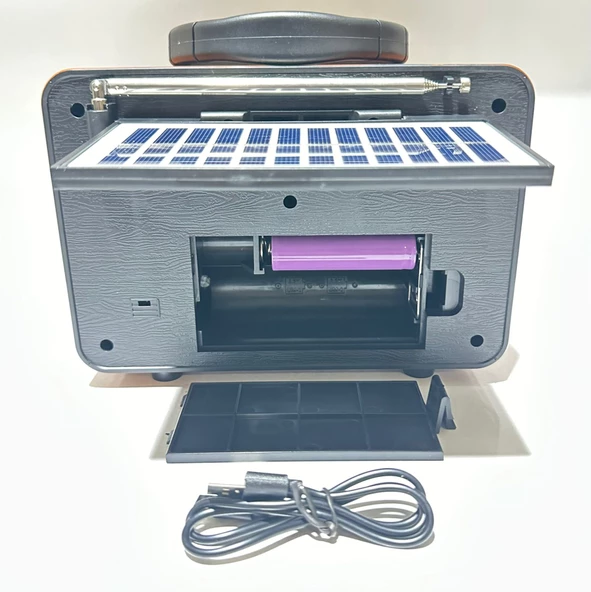 Everton RT-849 Nostalji Solar Güneş Enerjili Ledli Bluetooth/USB/Sd kart/ Radyo mp3 Player Müzik Kutusu - 3