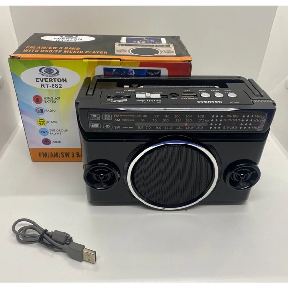 Everton RT-882 USB / SD / 3 Band Radyo Müzik Kutusu