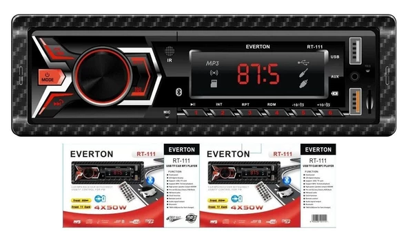 Everton RT-111 ÇİFT USB'li USB-SD-FM-AUX- Bluetooth Oto Teyp 4x50 Watt