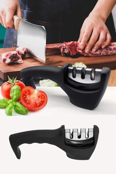 Profesyonel Bıçak Bileme Aleti 3 Açılı Elmas El Bıçakları Bileme Aparatı Ergonomik Saplı - 2