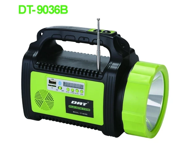 RT-908 Solar Güneş Panelli Powerbank Mp3 Radyo Bluetooth Işıldak El Feneri Aydınlatma - 3