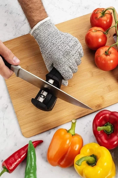 Profesyonel Bıçak Bileme Aleti 3 Açılı Elmas El Bıçakları Bileme Aparatı Ergonomik Saplı - 3