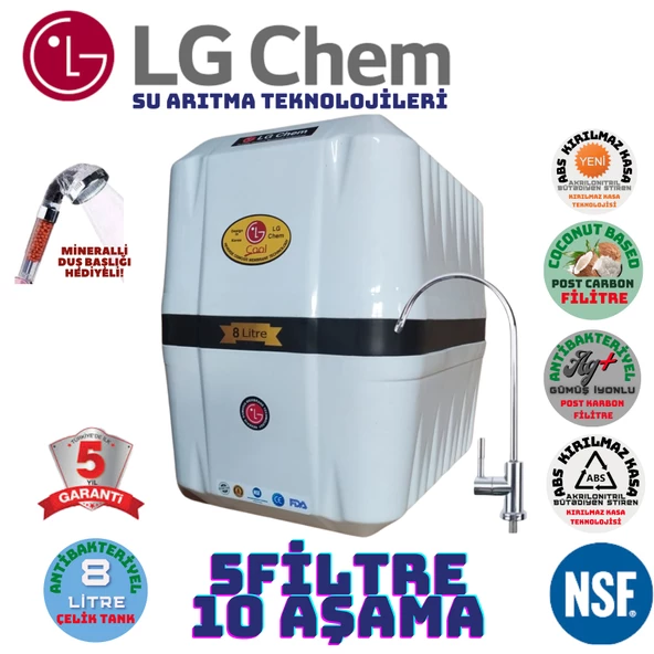 LG Chem COOL BEYAZ SİYAH 8 LİTRE 5 FİLTRE 10 AŞAMA SU ARITMA CİHAZI ürün görseli