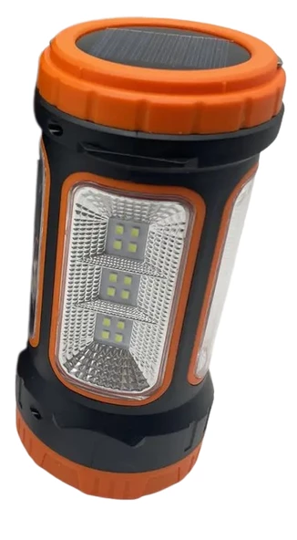 PS-0818B 5w+15w Uzun Menzilli Solar Güneş Panelli Powerbank+USB Çıkış Ultra Güçlü Ledli Şarjlı Fener - 2