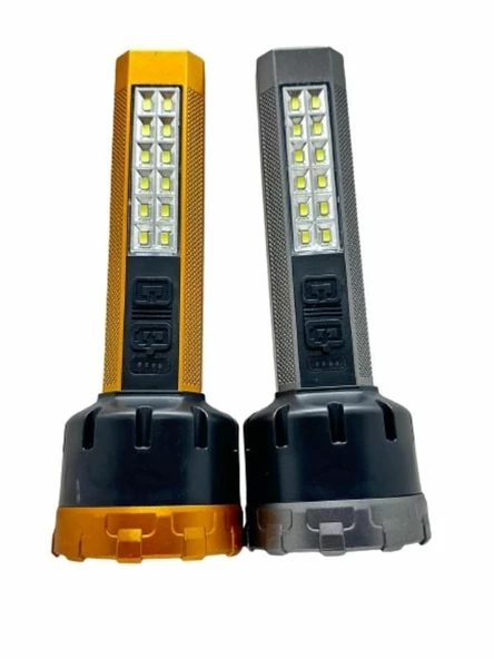 HS-8028 1+12 Smd Ledli Uzun Menzilli Ultra Güçlü Ledli Şarjlı Fener - 3