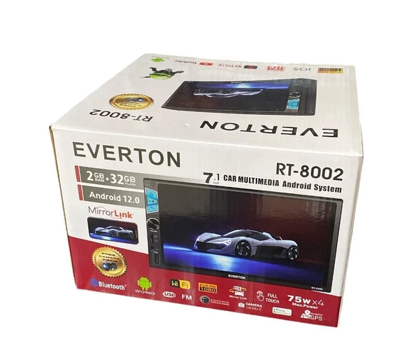 Everton RT-8002 Araç Multimedya Android Sistemi - Yüksek Kalitede Full HD Ekran Double Teyp