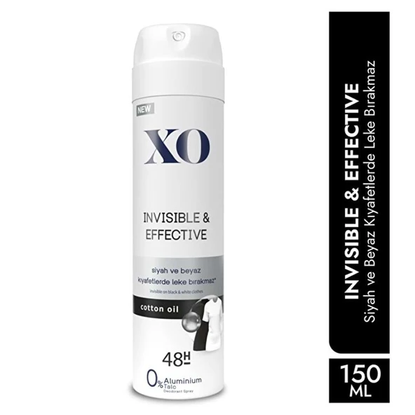 XO Deodorant 150ML Women-Kadın Invisible & Effective (2 Li Set) - Resim 3