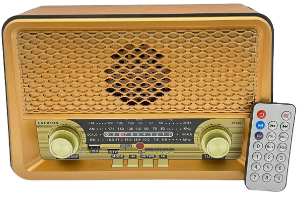 Everton RT-826 Bluetooth-USB-SD-FM Kumandalı Nostaljik Radyo Müzik Kutusu