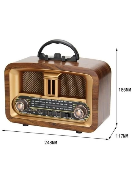 Everton RT-876 Bluetooth, Usb/Sd/Fm 3 Band Radyo Nostalji Müzik Kutusu - 2