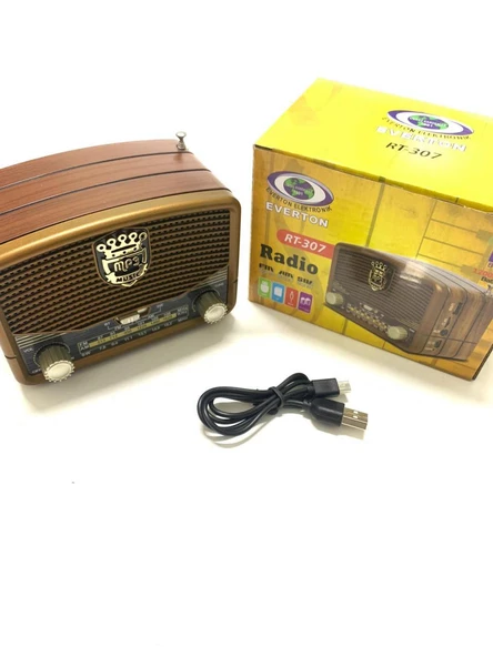 Everton RT-307 Bluetooth, Usb/Sd/Fm/Aux Ahşap Nostalji Müzik Kutusu - 4