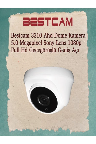 BESTCAM  Ahd 3310 Dome Kamera 5 Mega Piksel Sony Lensli 1080p Full HD Gece Görüşlü Geniş Açı