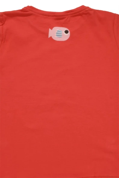 Renkli Balık Baskılı Tshirt Kırmızı bipamuk - 6
